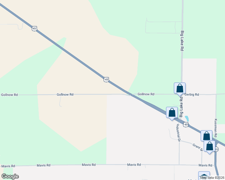 map of restaurants, bars, coffee shops, grocery stores, and more near U.S. 45 in Marion