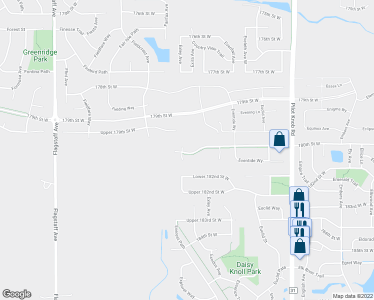 map of restaurants, bars, coffee shops, grocery stores, and more near 18056 Exeter Court in Farmington
