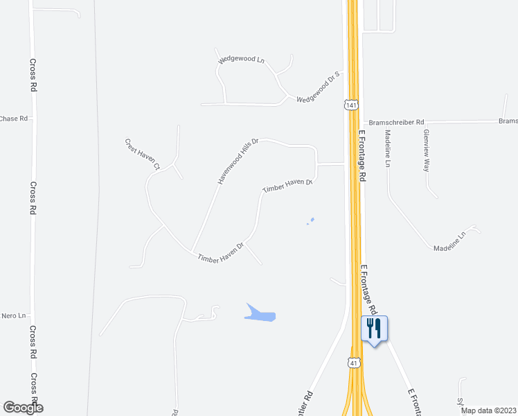 map of restaurants, bars, coffee shops, grocery stores, and more near 5828 Timber Haven Drive in Little Suamico