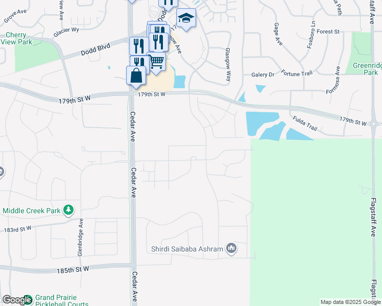 map of restaurants, bars, coffee shops, grocery stores, and more near 7255 181st Street West in Lakeville