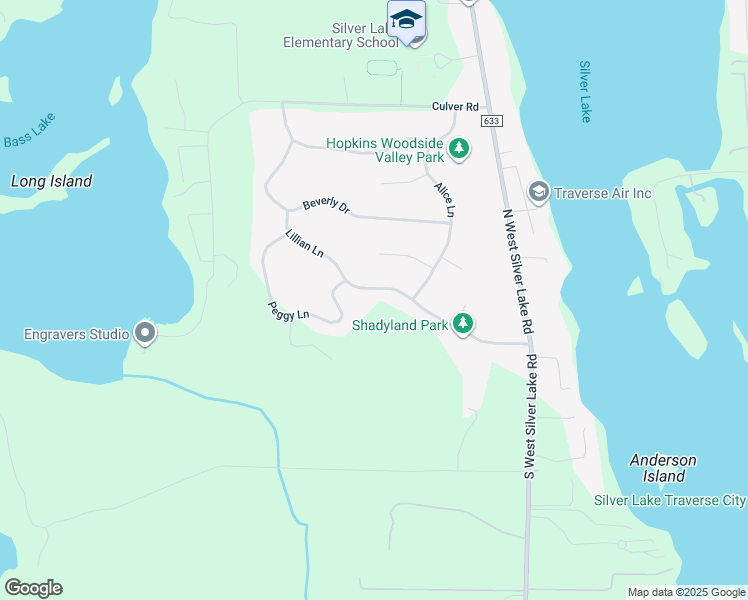 map of restaurants, bars, coffee shops, grocery stores, and more near 6001-6057 Lillian Ln in Traverse City