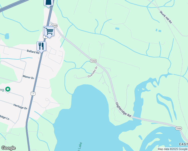 map of restaurants, bars, coffee shops, grocery stores, and more near 73 Village Drive in Fairfax