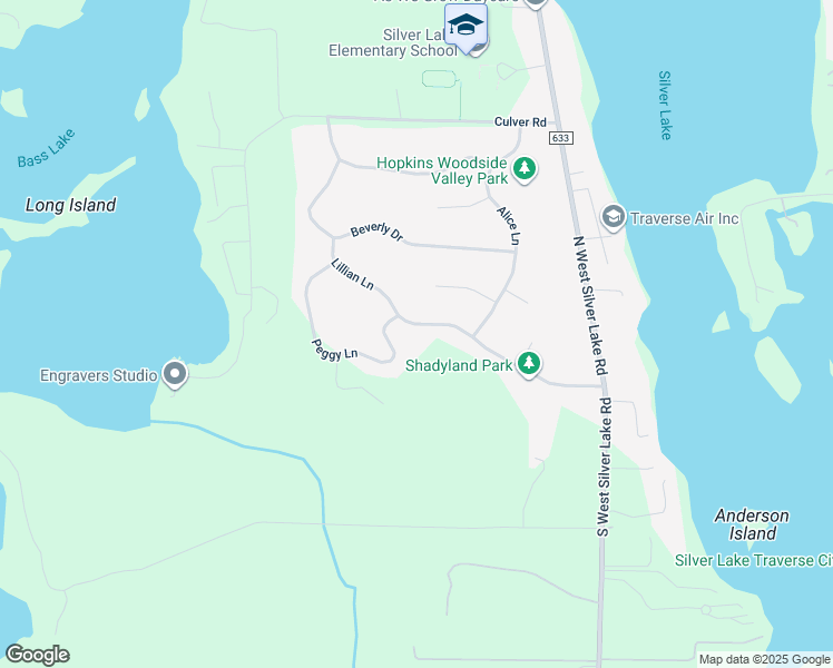 map of restaurants, bars, coffee shops, grocery stores, and more near 6001 Lillian Lane in Traverse City