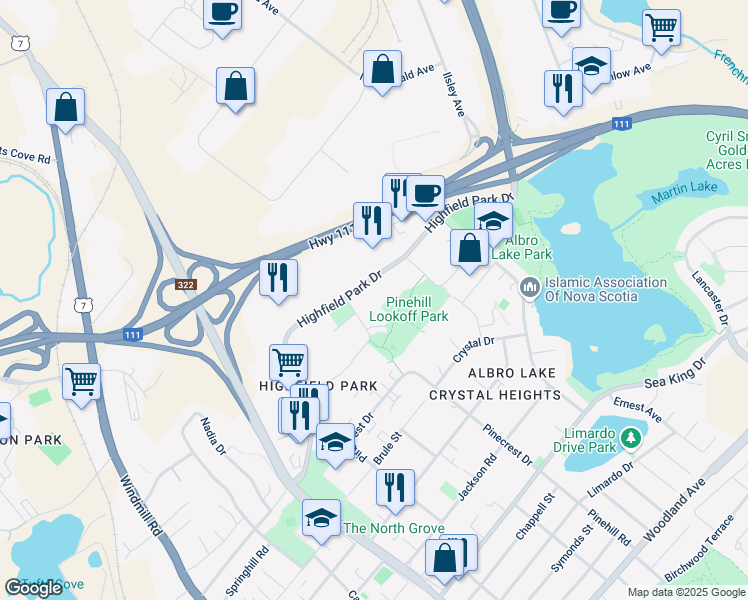 map of restaurants, bars, coffee shops, grocery stores, and more near 11 Joseph Young Street in Dartmouth