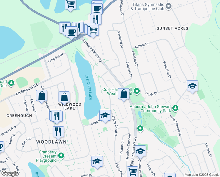 map of restaurants, bars, coffee shops, grocery stores, and more near 269 Flying Cloud Drive in Dartmouth