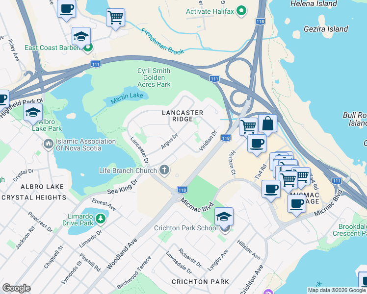 map of restaurants, bars, coffee shops, grocery stores, and more near 70 Cannon Terrace in Dartmouth