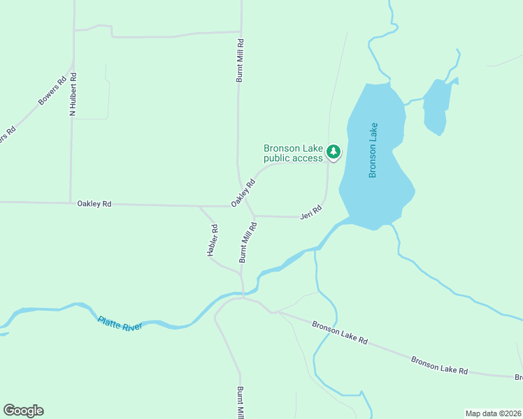 map of restaurants, bars, coffee shops, grocery stores, and more near 3900 Jeri Road in Interlochen