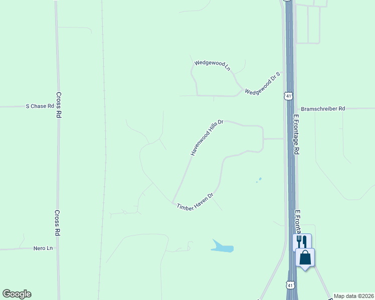map of restaurants, bars, coffee shops, grocery stores, and more near 5868 Havenwood Hills Drive in Little Suamico