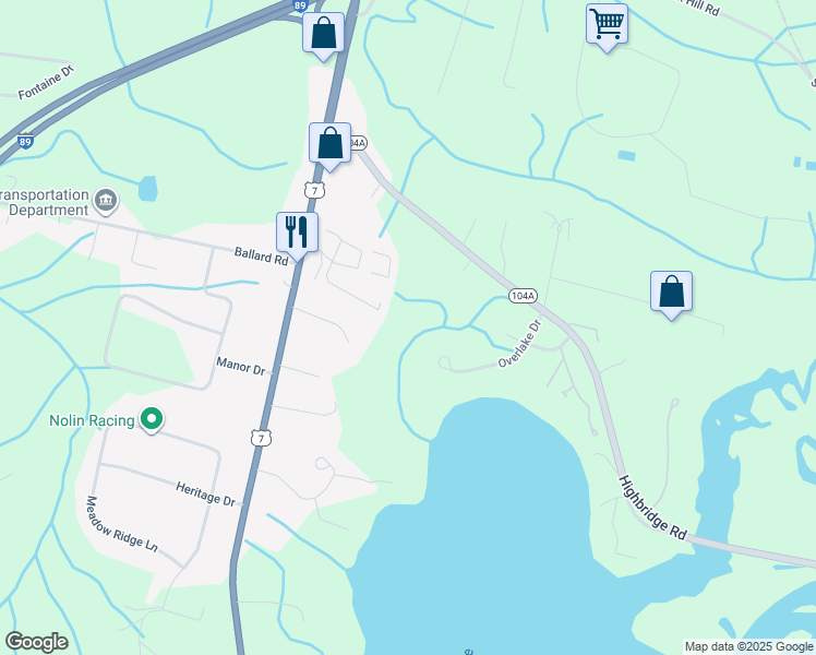 map of restaurants, bars, coffee shops, grocery stores, and more near 270 Overlake Drive in Fairfax