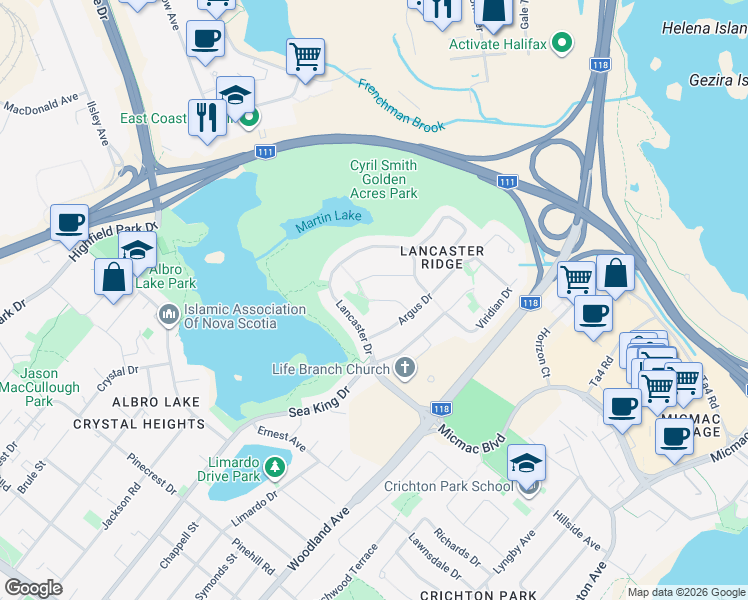 map of restaurants, bars, coffee shops, grocery stores, and more near 28 Tutor Court in Dartmouth
