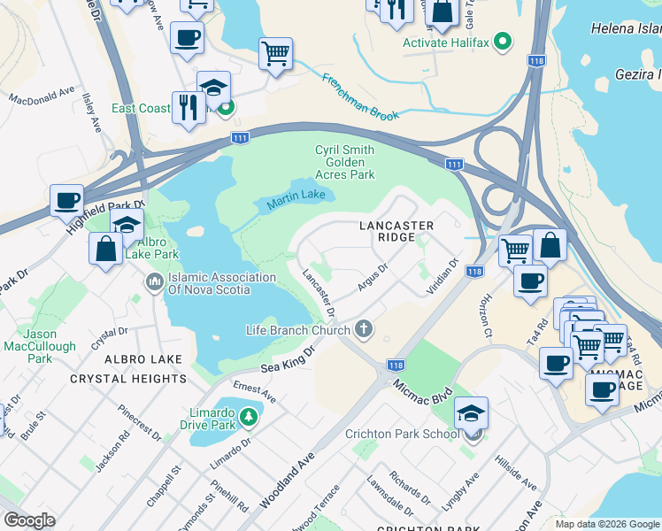 map of restaurants, bars, coffee shops, grocery stores, and more near 28 Tutor Court in Dartmouth
