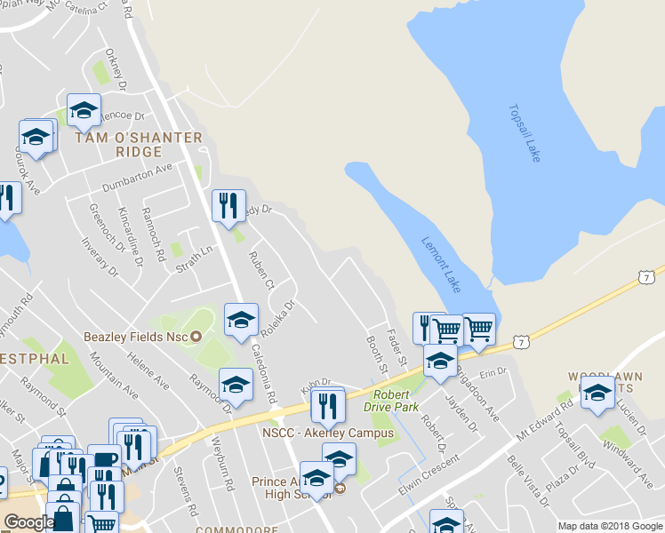 map of restaurants, bars, coffee shops, grocery stores, and more near 8A David Street in Dartmouth