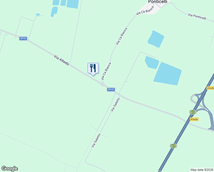 map of restaurants, bars, coffee shops, grocery stores, and more near 4627 Via Altedo in San Pietro In Casale