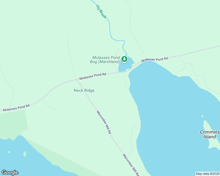 map of restaurants, bars, coffee shops, grocery stores, and more near Molasses Pond Road in Eastbrook