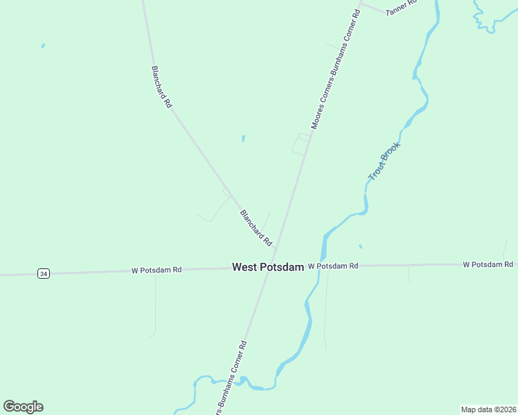 map of restaurants, bars, coffee shops, grocery stores, and more near 56 Blanchard Road in Potsdam