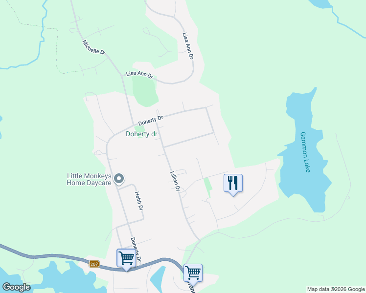 map of restaurants, bars, coffee shops, grocery stores, and more near 5 Jan Marie Drive in Lawrencetown
