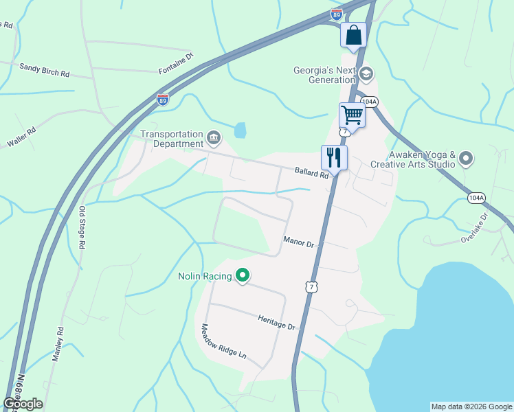 map of restaurants, bars, coffee shops, grocery stores, and more near 98 Cedarwood Terrace in Milton