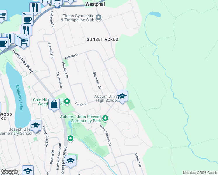 map of restaurants, bars, coffee shops, grocery stores, and more near 60 Serocco Crescent in Dartmouth