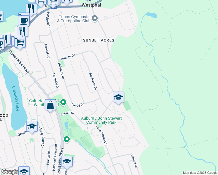 map of restaurants, bars, coffee shops, grocery stores, and more near 72 Serocco Crescent in Dartmouth