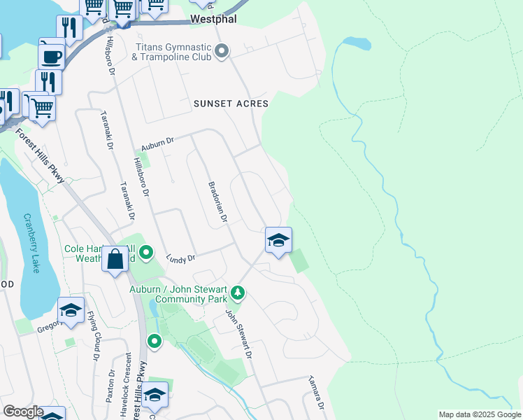 map of restaurants, bars, coffee shops, grocery stores, and more near 238 Auburn Drive in Dartmouth
