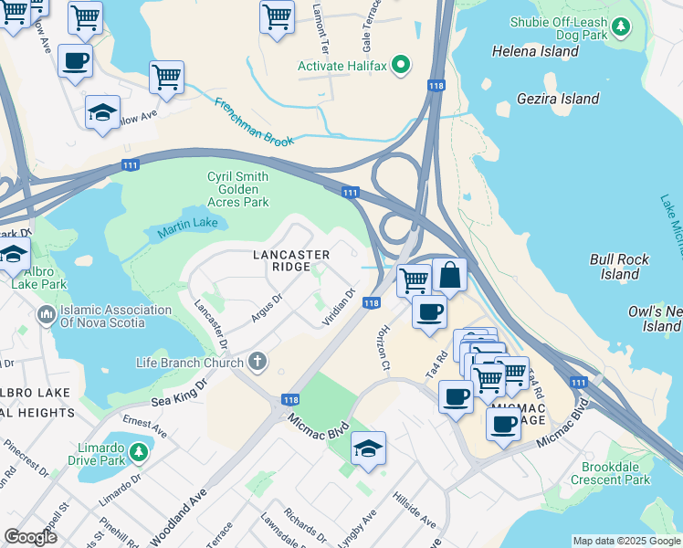 map of restaurants, bars, coffee shops, grocery stores, and more near 29 Promise Grove in Dartmouth