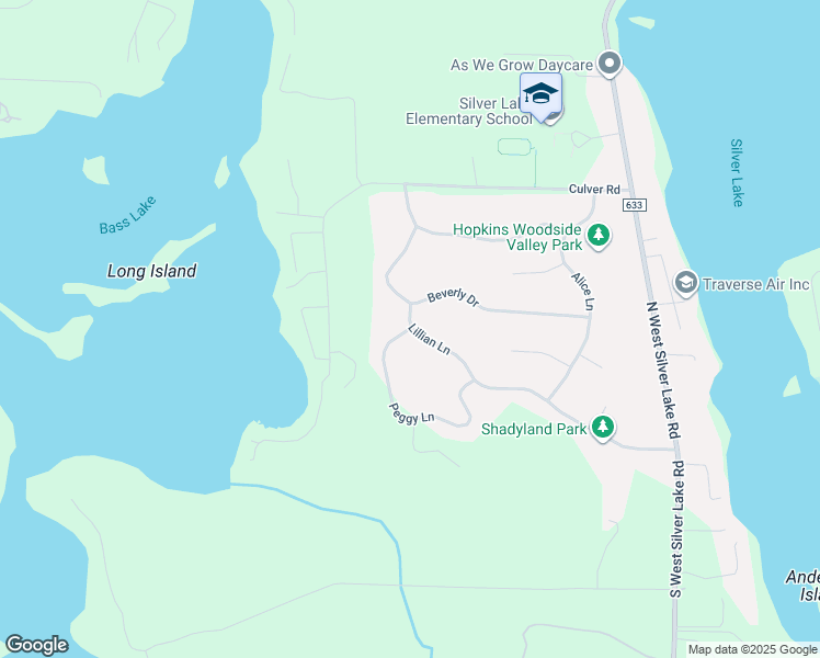 map of restaurants, bars, coffee shops, grocery stores, and more near 6272 Peggy Ln in Traverse City