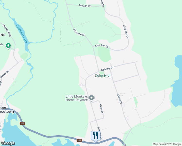 map of restaurants, bars, coffee shops, grocery stores, and more near 164 Doherty Drive in Lawrencetown