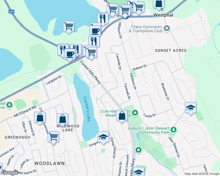 map of restaurants, bars, coffee shops, grocery stores, and more near 297 Taranaki Drive in Dartmouth