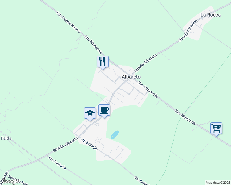 map of restaurants, bars, coffee shops, grocery stores, and more near 2-74 Via dell'Acero in Albareto