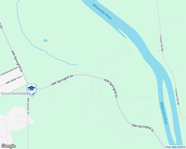 map of restaurants, bars, coffee shops, grocery stores, and more near 5221 Northwest Springhill Drive in Albany