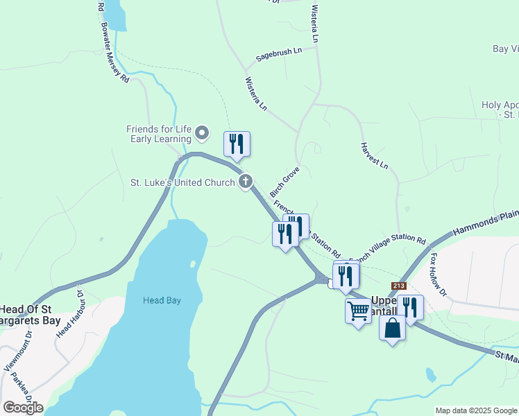 map of restaurants, bars, coffee shops, grocery stores, and more near 5348 Saint Margarets Bay Road in Upper Tantallon