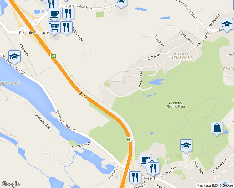 map of restaurants, bars, coffee shops, grocery stores, and more near 157 Transom Drive in Halifax