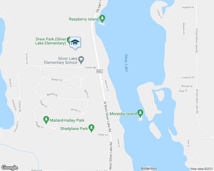 map of restaurants, bars, coffee shops, grocery stores, and more near Neuman Street in Traverse City