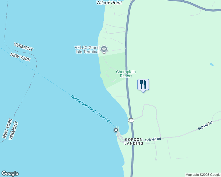 map of restaurants, bars, coffee shops, grocery stores, and more near 69 West Shore Road in Grand Isle