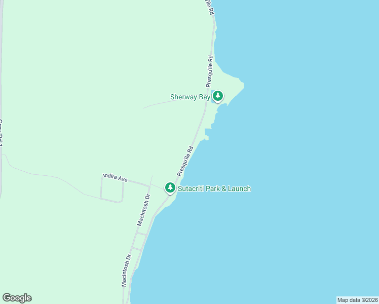 map of restaurants, bars, coffee shops, grocery stores, and more near Presqu'Ile Road in Grey County