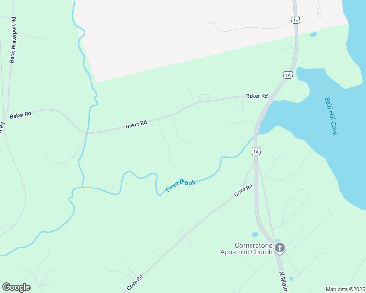 map of restaurants, bars, coffee shops, grocery stores, and more near 7 Moyse Road in Winterport