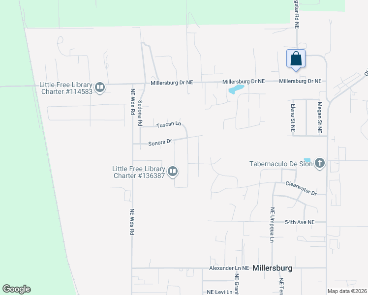 map of restaurants, bars, coffee shops, grocery stores, and more near 6055 Northeast Tuscan Loop in Albany