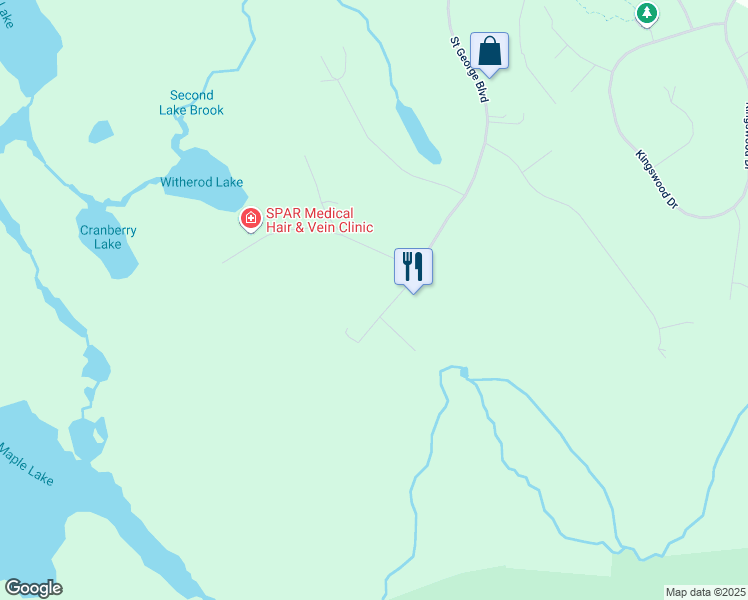 map of restaurants, bars, coffee shops, grocery stores, and more near 375 Saint George Boulevard in Hammonds Plains