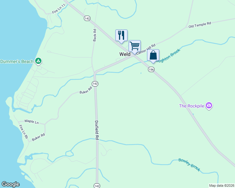 map of restaurants, bars, coffee shops, grocery stores, and more near 42 Mill Street in Weld