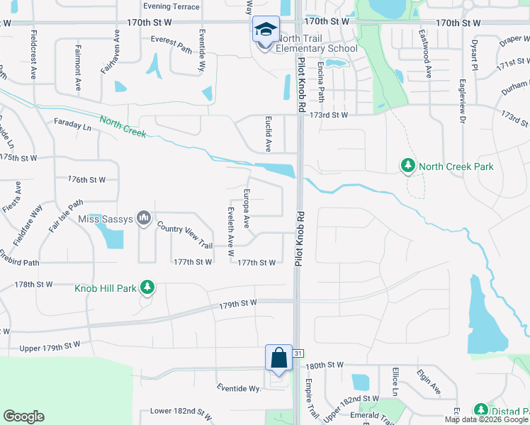 map of restaurants, bars, coffee shops, grocery stores, and more near 5570 Eveleth Court in Farmington