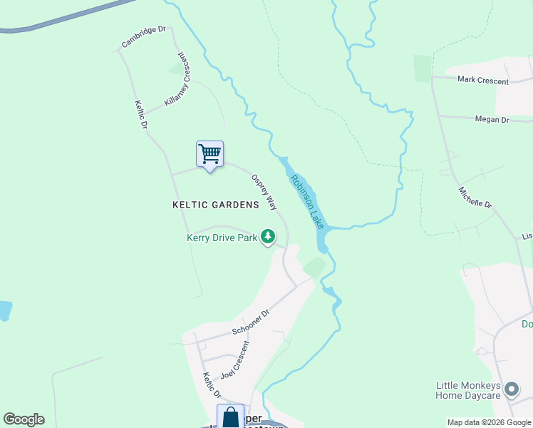 map of restaurants, bars, coffee shops, grocery stores, and more near 30 Osprey Way in Lawrencetown