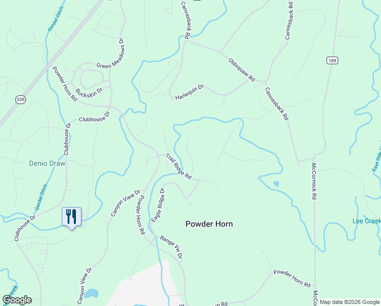 map of restaurants, bars, coffee shops, grocery stores, and more near 13 Deer Haven Dr in Sheridan