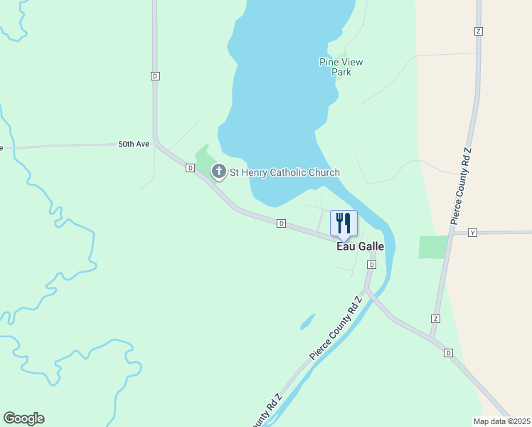 map of restaurants, bars, coffee shops, grocery stores, and more near N428 County Road D in Eau Galle