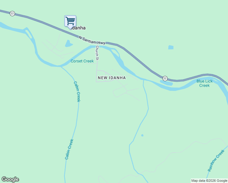 map of restaurants, bars, coffee shops, grocery stores, and more near 485 Evergreen Avenue in Idanha