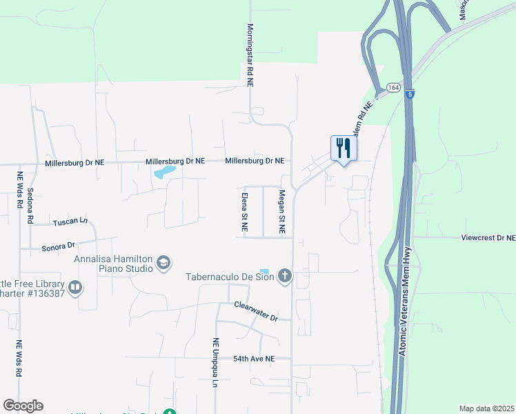 map of restaurants, bars, coffee shops, grocery stores, and more near 6328 Rosemarie Street Northeast in Albany