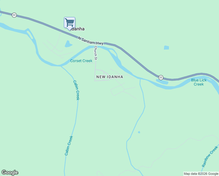 map of restaurants, bars, coffee shops, grocery stores, and more near 485 Evergreen Avenue in Idanha