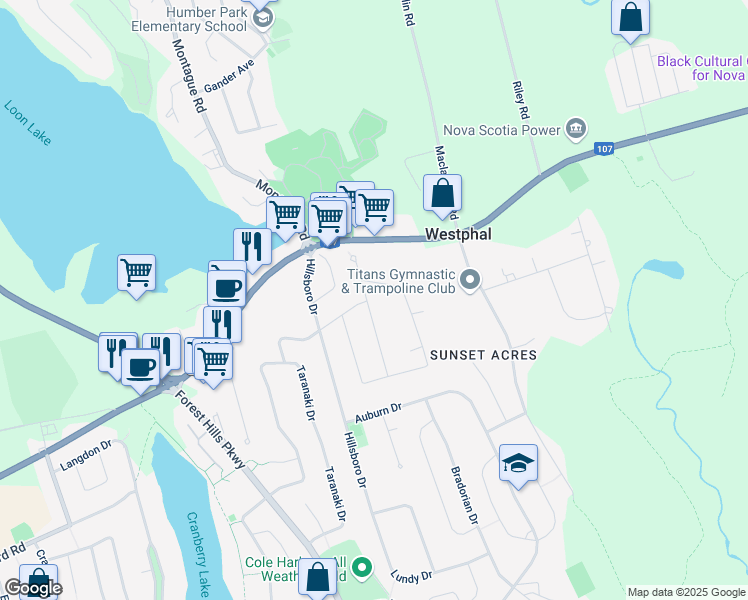 map of restaurants, bars, coffee shops, grocery stores, and more near in Dartmouth