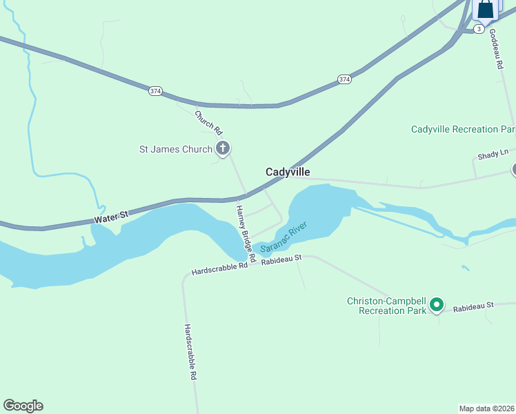 map of restaurants, bars, coffee shops, grocery stores, and more near 2111-2125 Water St in Cadyville