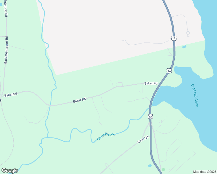map of restaurants, bars, coffee shops, grocery stores, and more near 75 Baker Road in Winterport