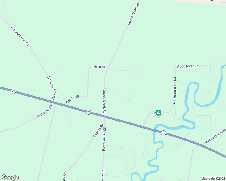 map of restaurants, bars, coffee shops, grocery stores, and more near 15817-15847 Haag Lane in Grayling